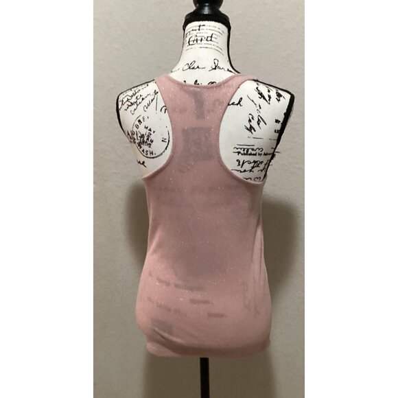 Ambrielle Women's Pink Glitter Racerback Tank Top Size S - Picture 5 of 6